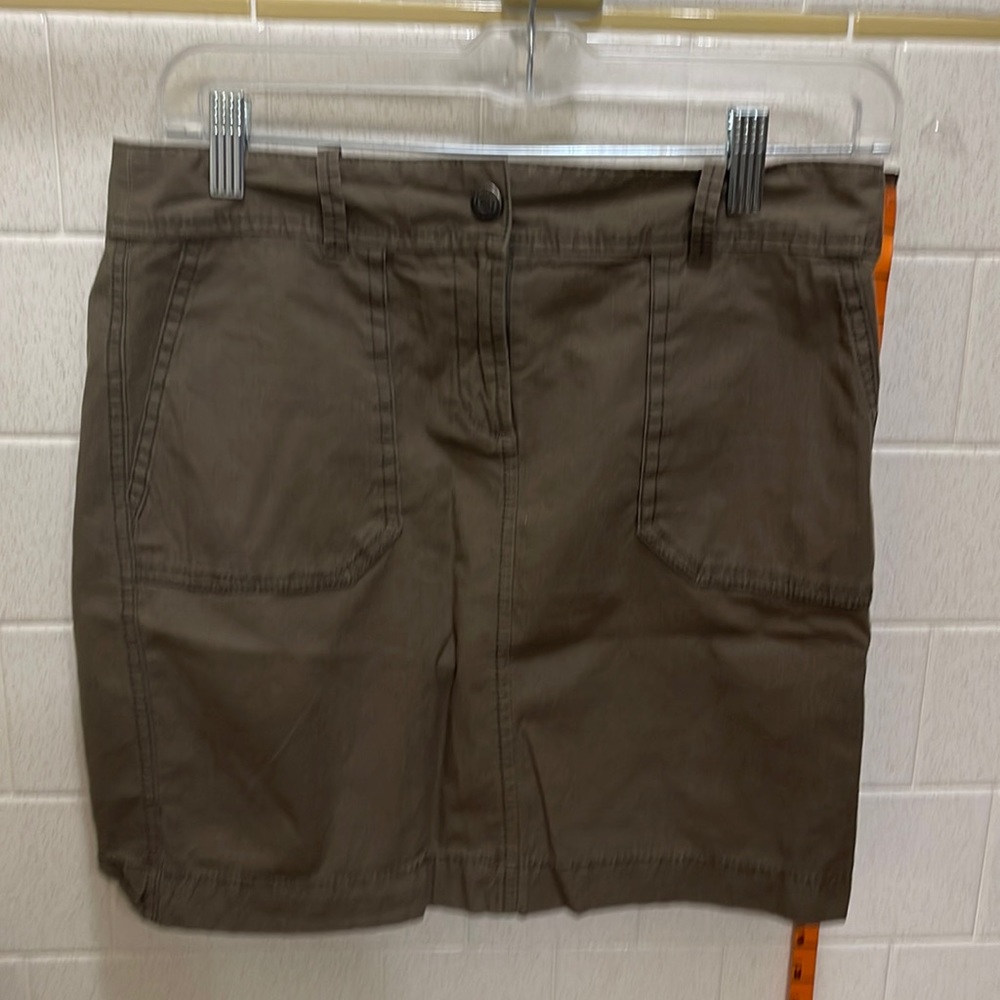 Ann Taylor Loft Petites Size 2P Cotton/Spandex Army Green Casual Skirt